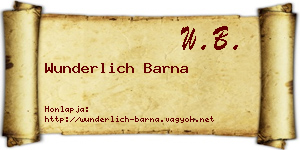 Wunderlich Barna névjegykártya