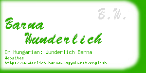 barna wunderlich business card